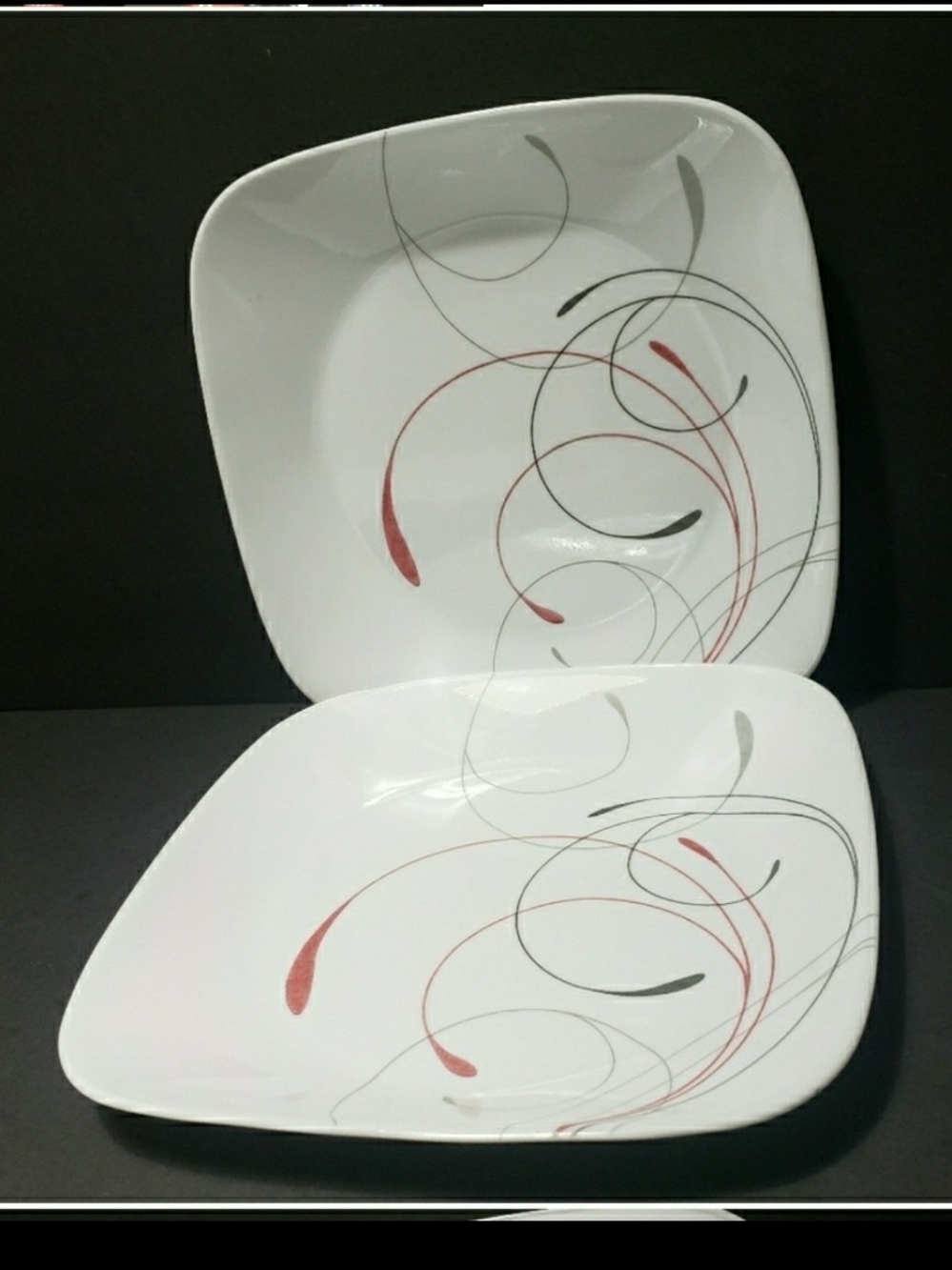 Set of 2 CORELLE "Splendor" Square Lunch/Salad Plates  (REPLACEMENT)